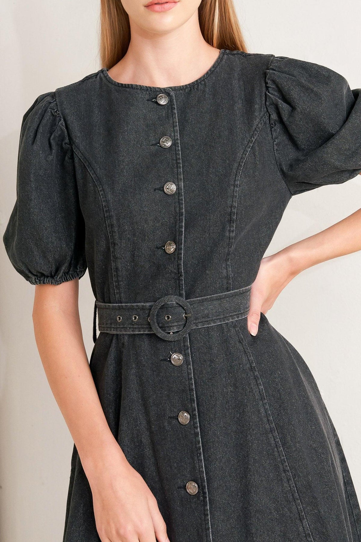 IN MY MIND DENIM MIDI DRESS