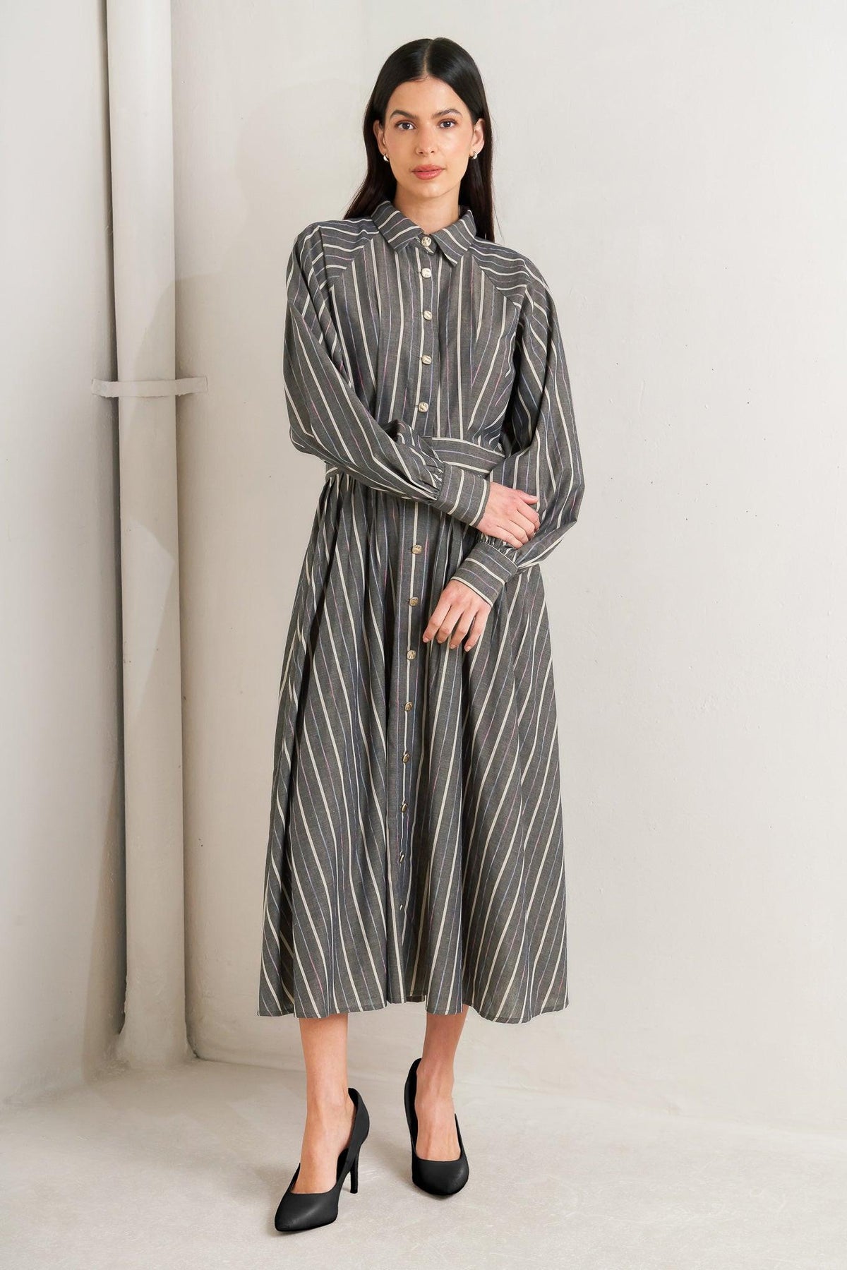 WHAT I FEEL WOVEN MIDI DRESS