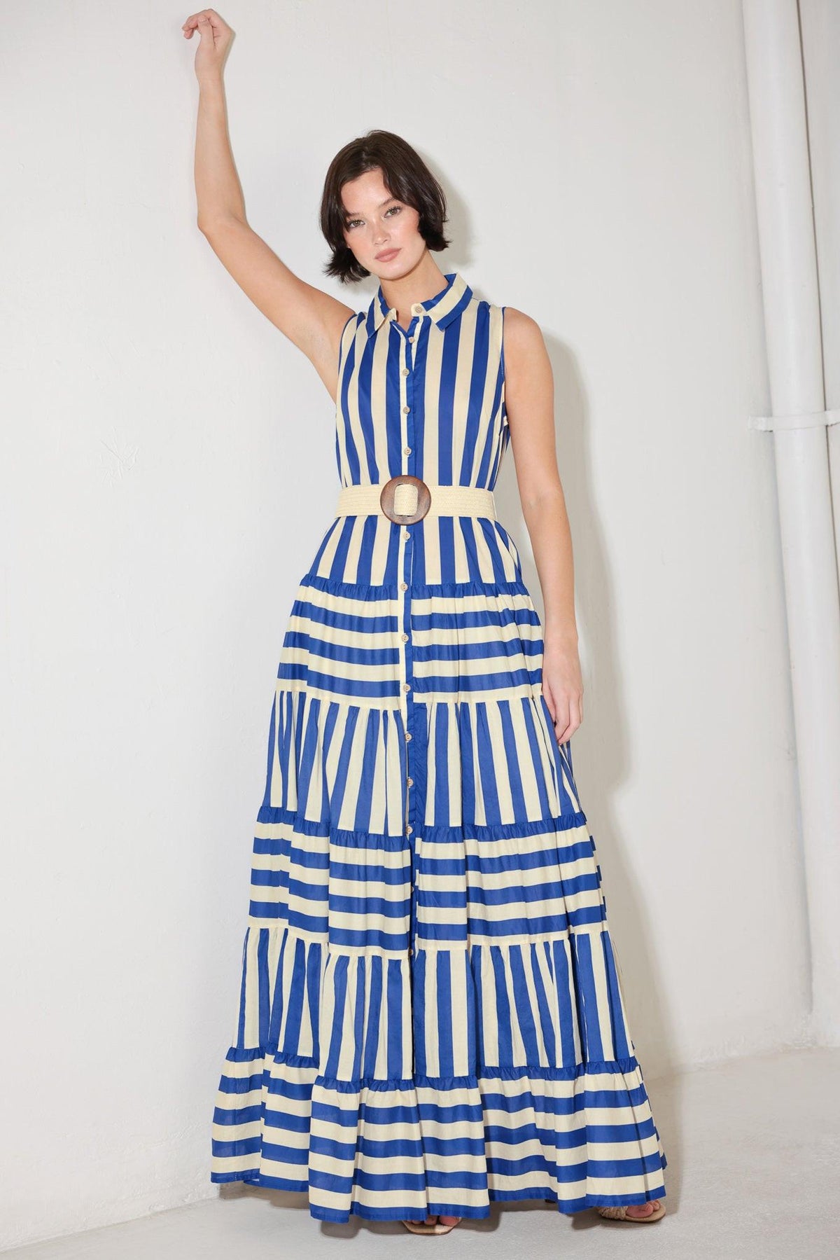 SUNSET BOARDWALK STRIP MAXI DRESS