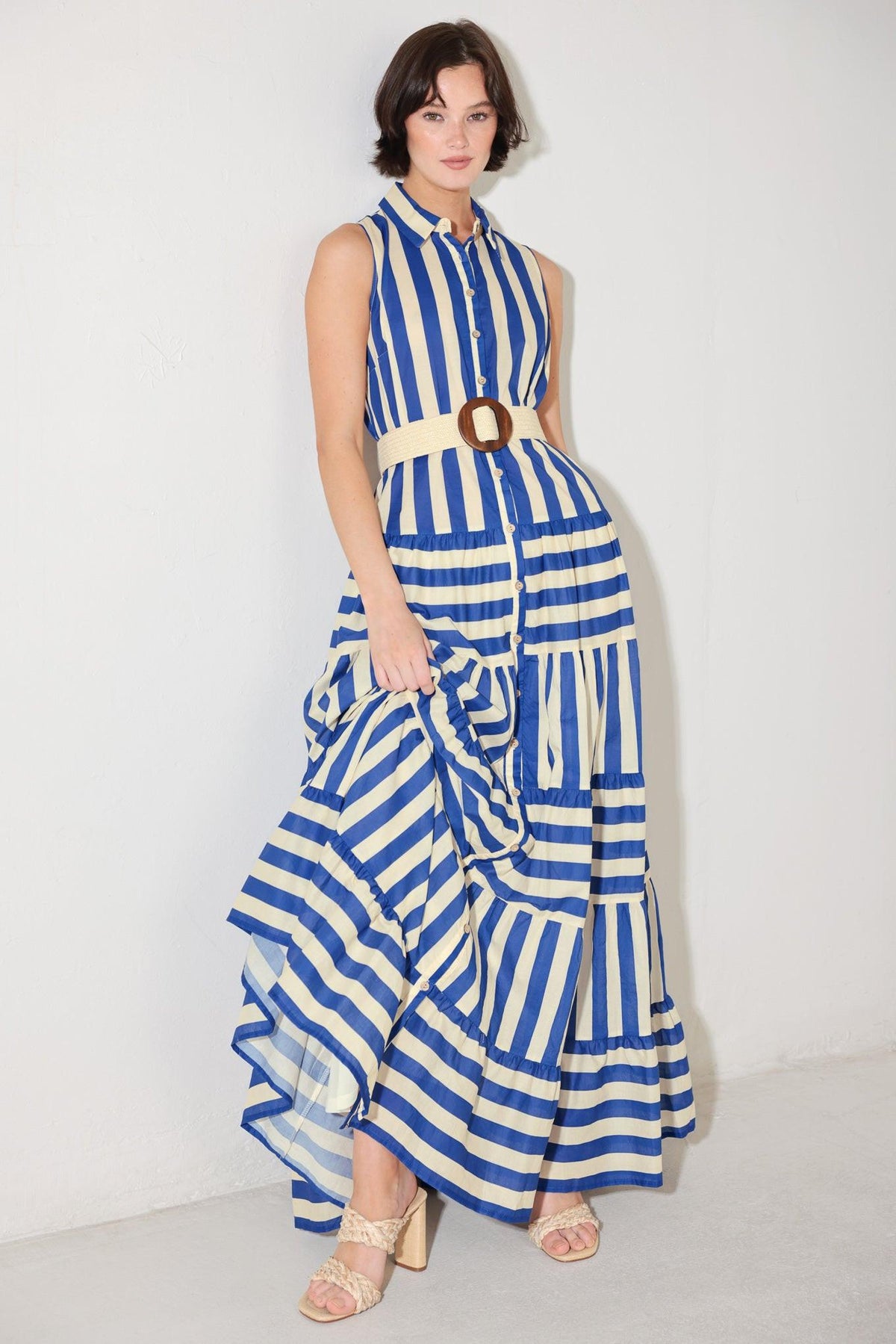 SUNSET BOARDWALK STRIP MAXI DRESS