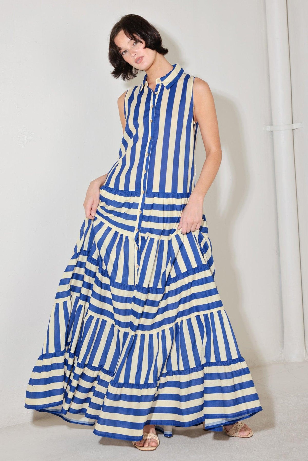 SUNSET BOARDWALK STRIP MAXI DRESS