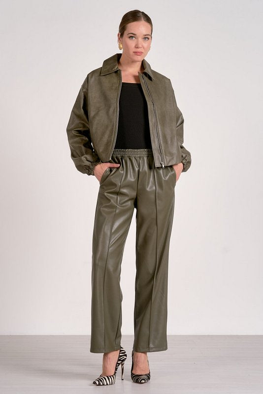 Jaya Faux Leather Pant Pine