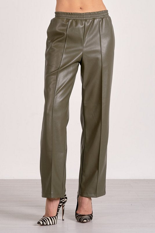Jaya Faux Leather Pant Pine