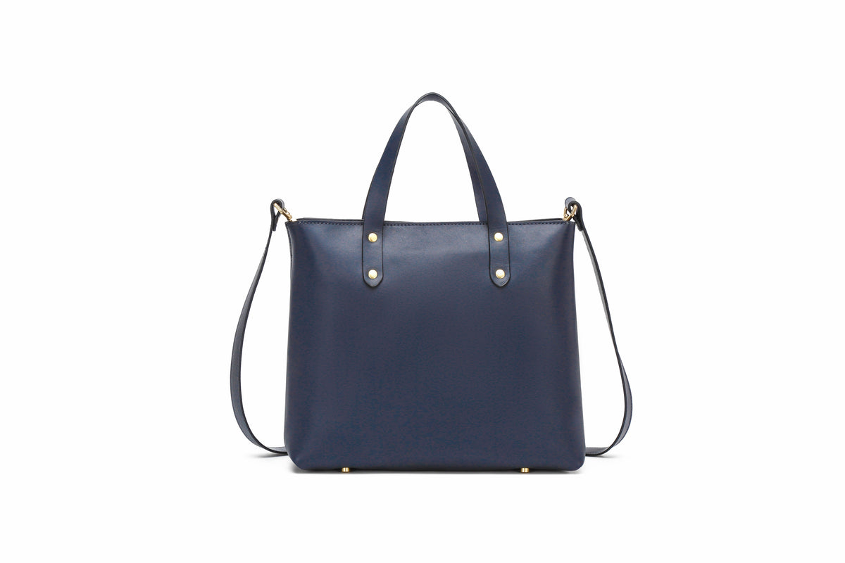 Marcy Satchel | Navy Leather