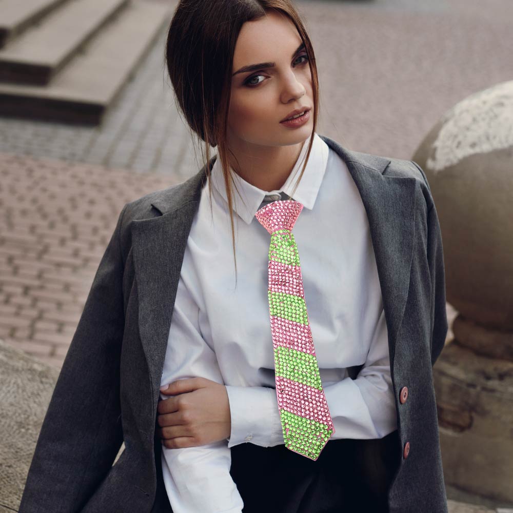 Bling Studded Statement Tie Necklace