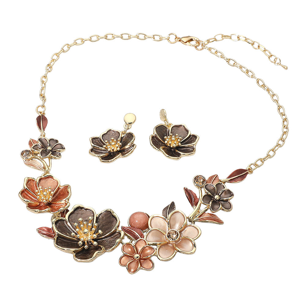 Floral Link Statement Necklace