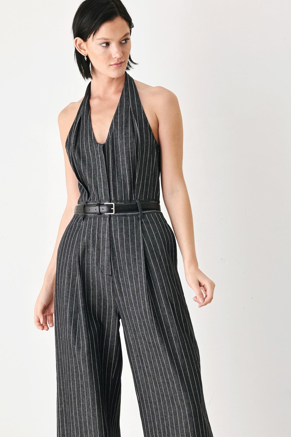 EXECUTIVE NOIR FLOW WOVEN JUMPSUIT