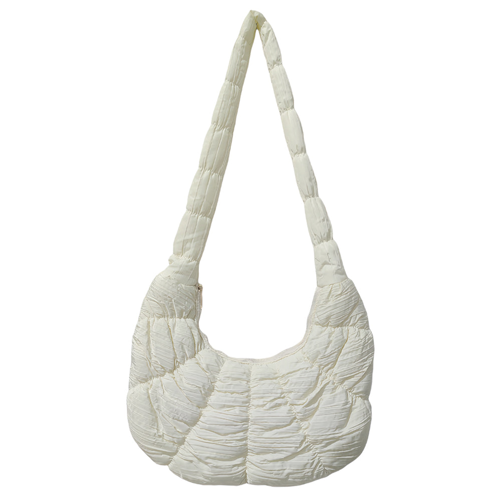 Quilted Puffer Croissant Cloud Crossbody Bag