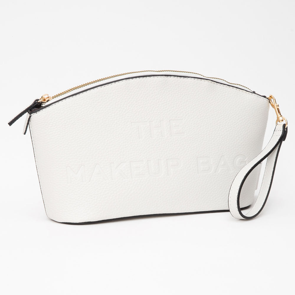 Faux Leather THE MAKE UP BAG Message Pouch Bag Beauty Organizer Bag