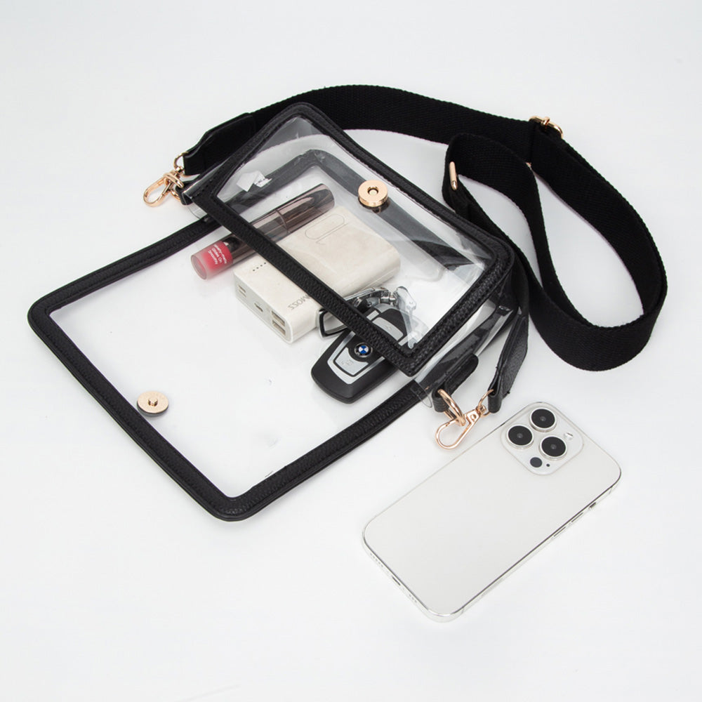 Transparent Rectangle Flap Crossbody Bag