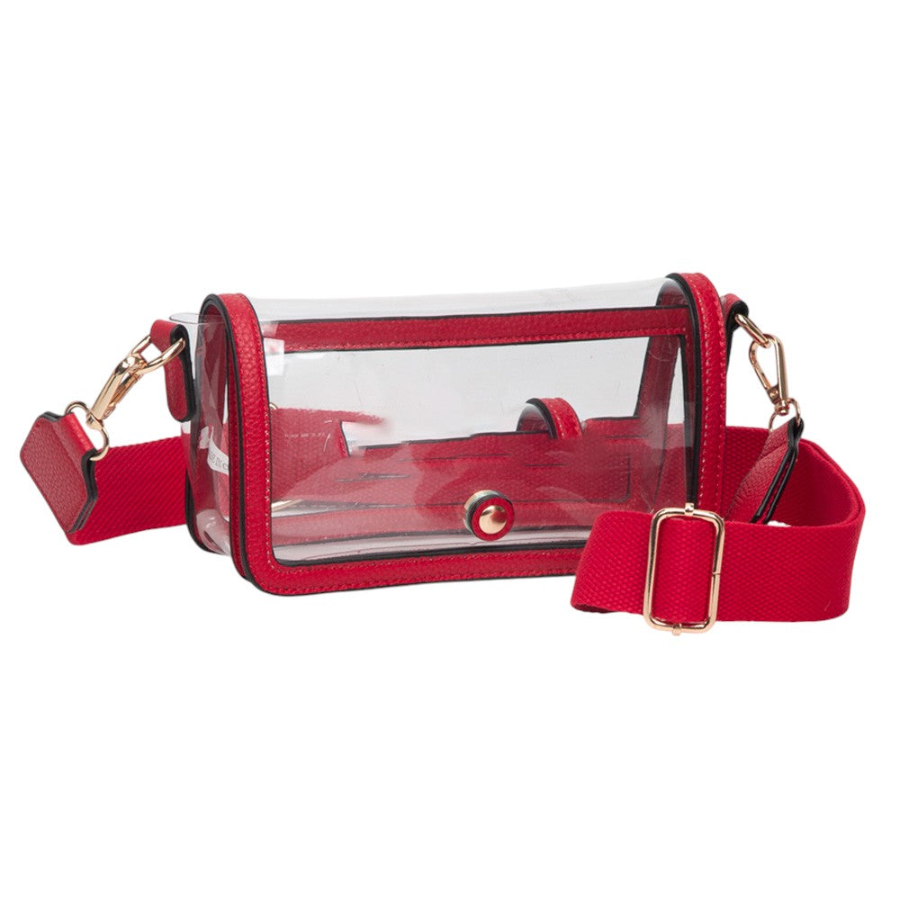 Transparent Rectangle Flap Crossbody Bag