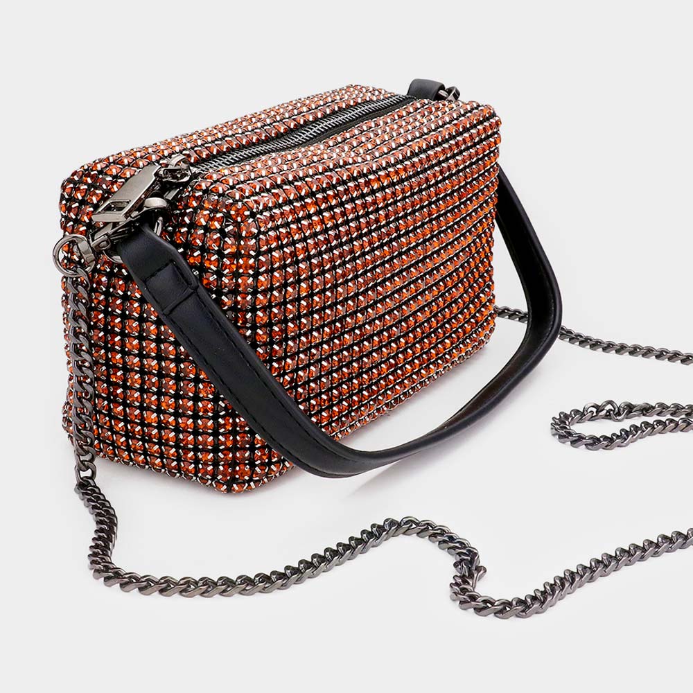 Round Stone Embellished Tote / Crossbody Bag