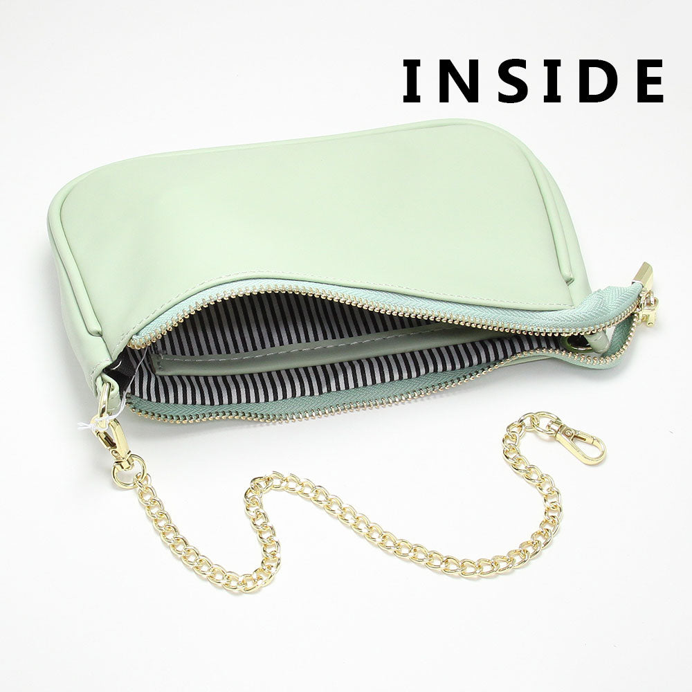 Solid Faux Leather Shoulder Bag