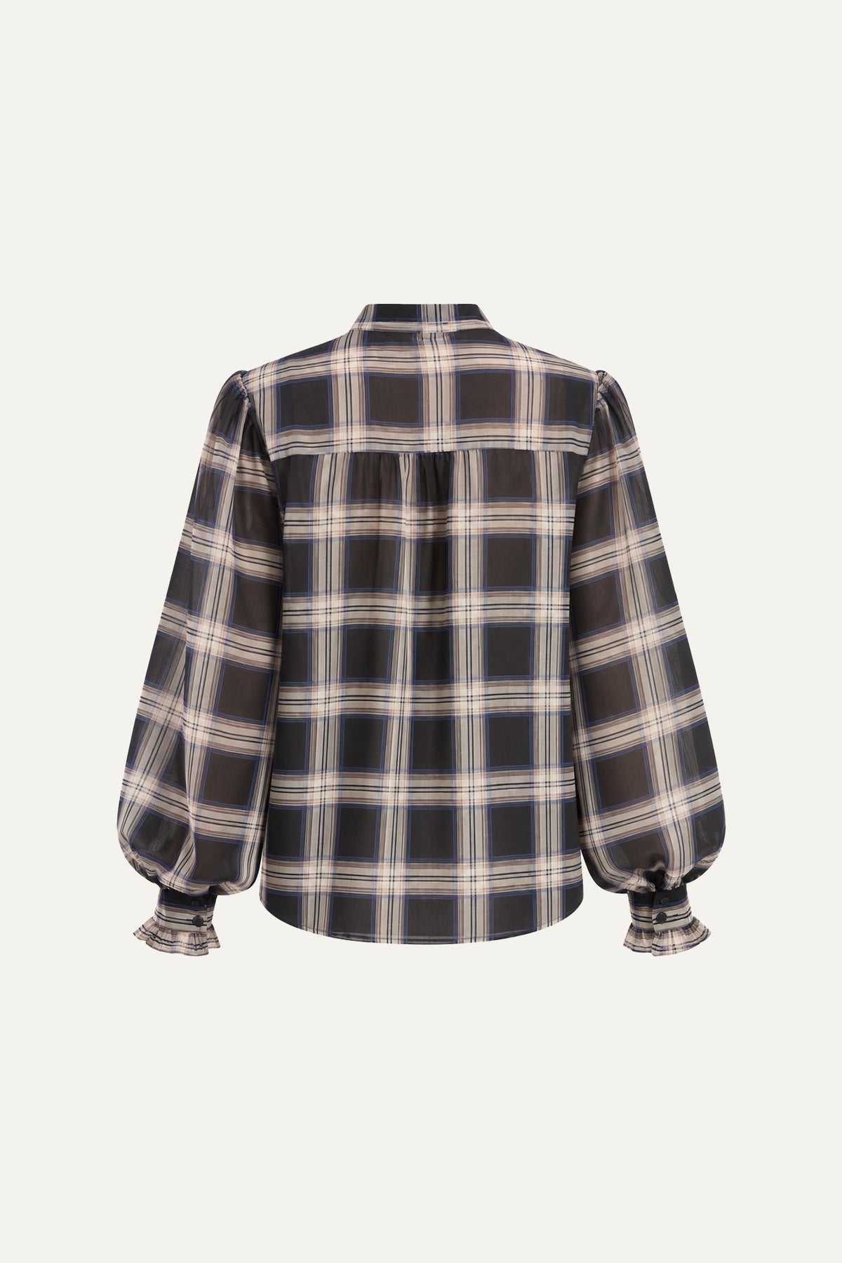 LOVELY INTUITION WOVEN PLAID TOP