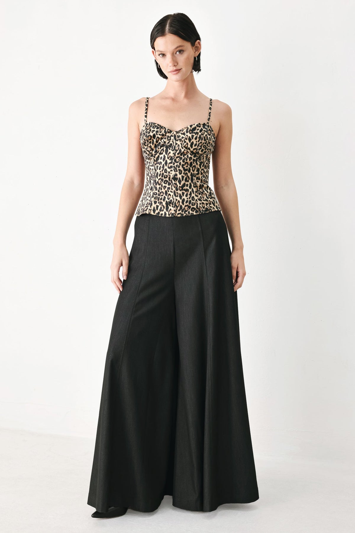 WILD SPOT BUSTIER WOVEN TOP
