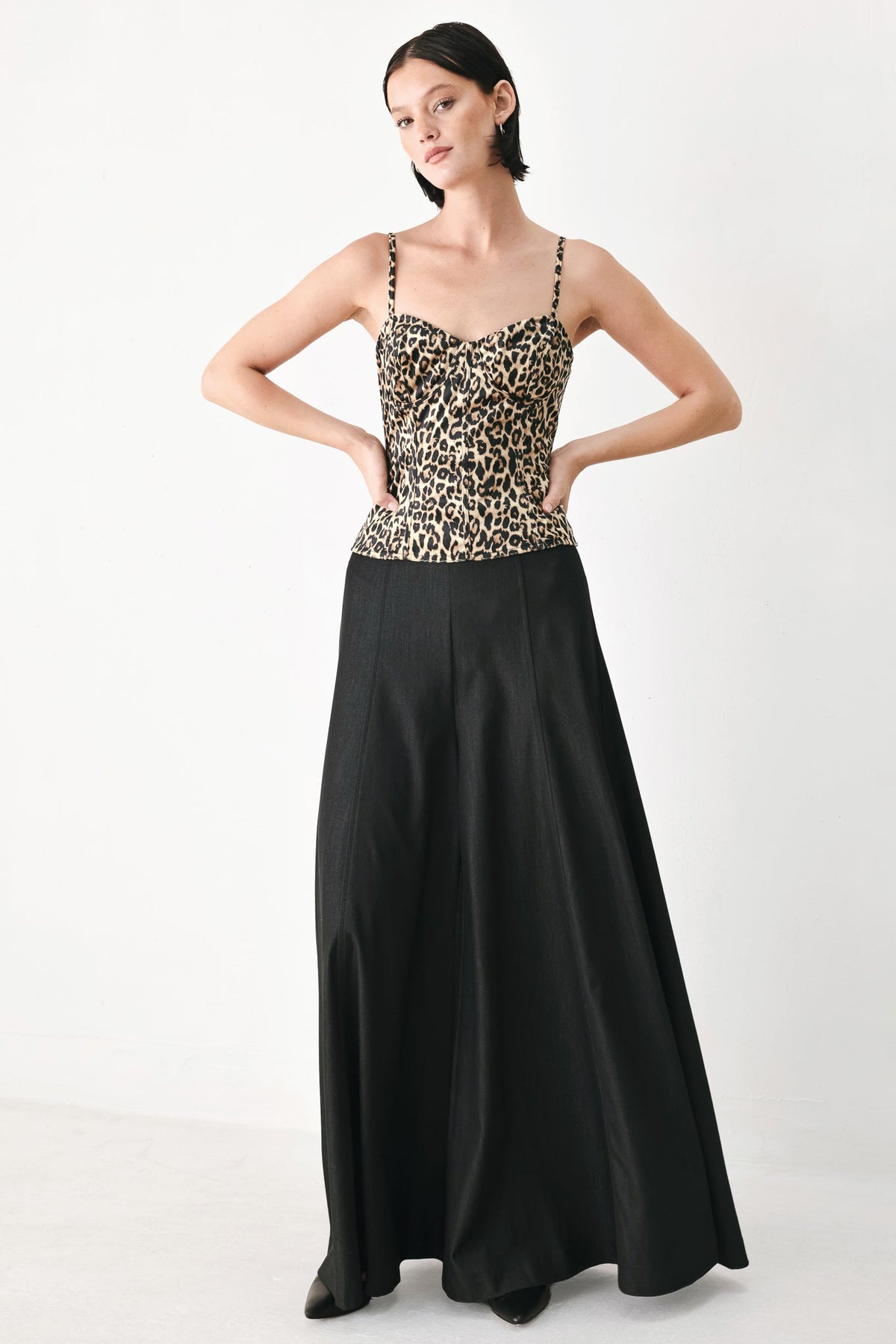 WILD SPOT BUSTIER WOVEN TOP