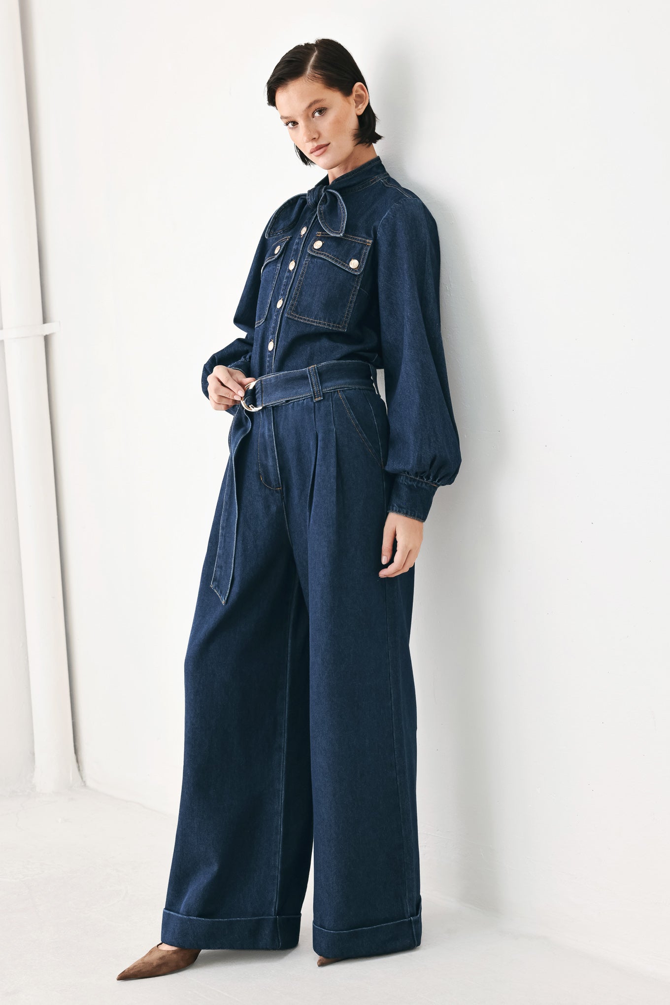 DEEP INDIGO MODERN MUSE DENIM TOP