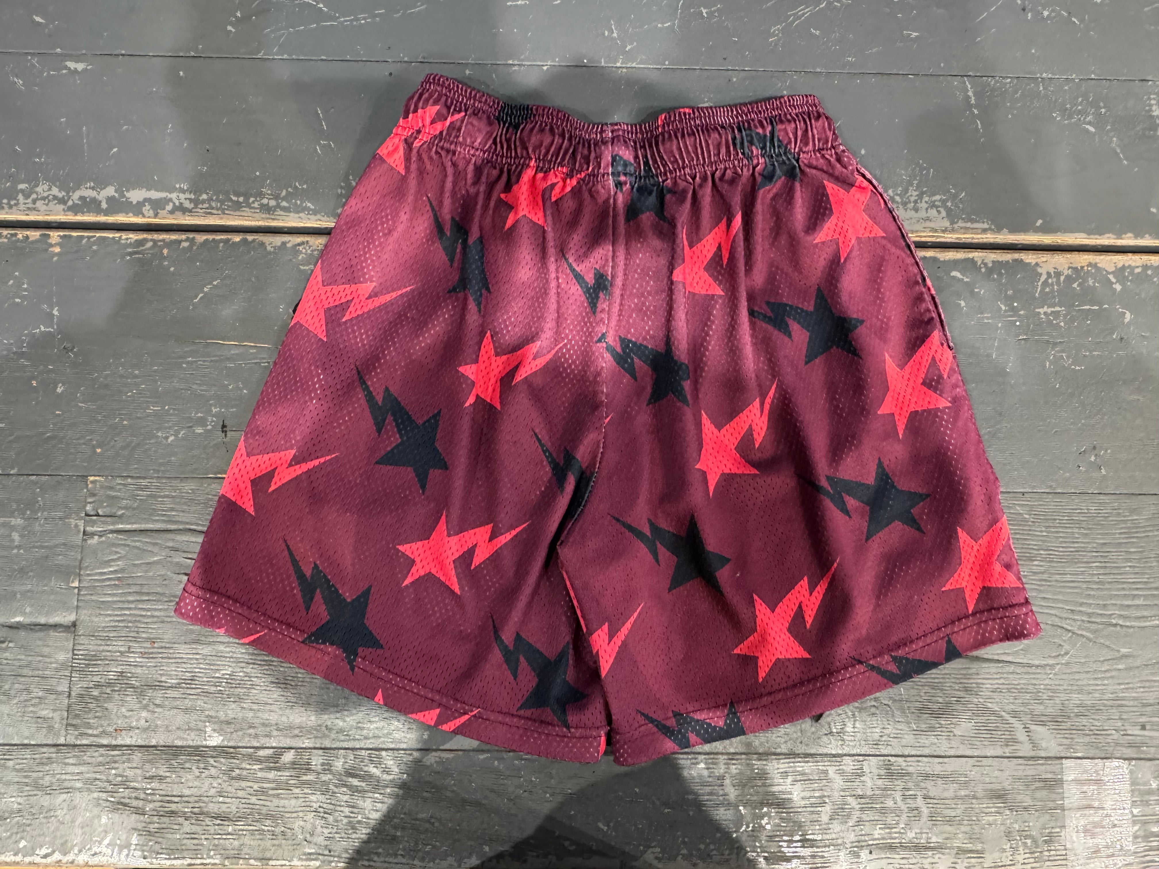 PRE OWNED Eric Emanuel x BAPE Miami Basic Short Purple/Pink/Black