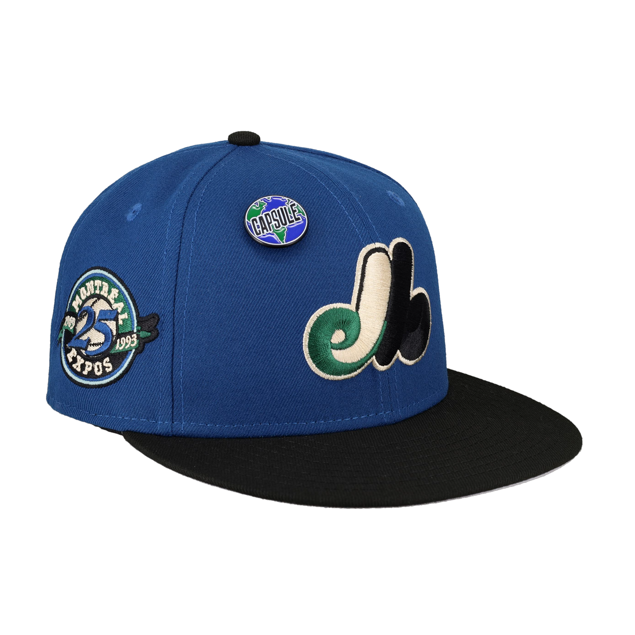 Montreal Expos Globe Collection 25th Anniversary Patch Fitted Hat