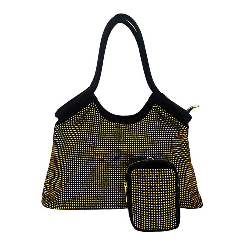 2Pcs Bling Shoulder Bag and Mini Pouch Bag Set