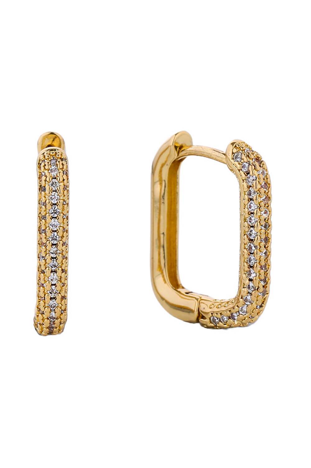 Stunning 14K Dipped Huggie Hoop Cz Paved