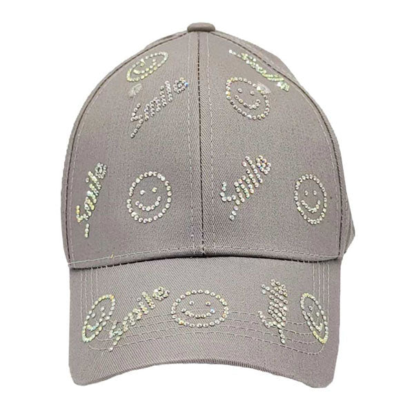 Bling Smile Message Smile Face Patterned Baseball Cap