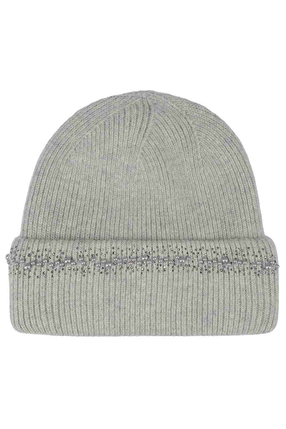 C.C Pearl and Rhinestone Angora Cuff Beanie