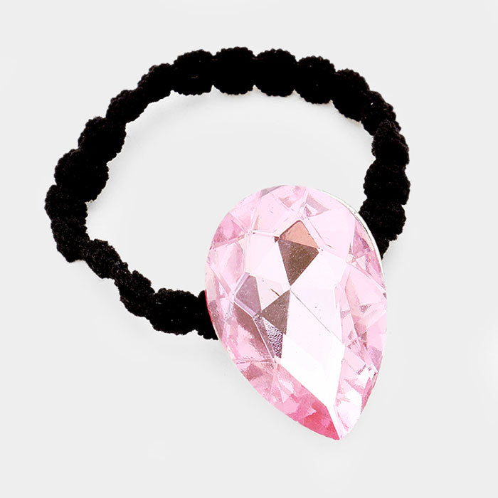 Crystal Teardrop Accented Stretch Hair Band