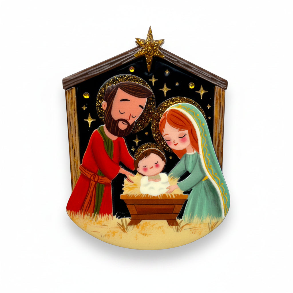 Holy Night Nativity Brooch by Lipstick & Chrome