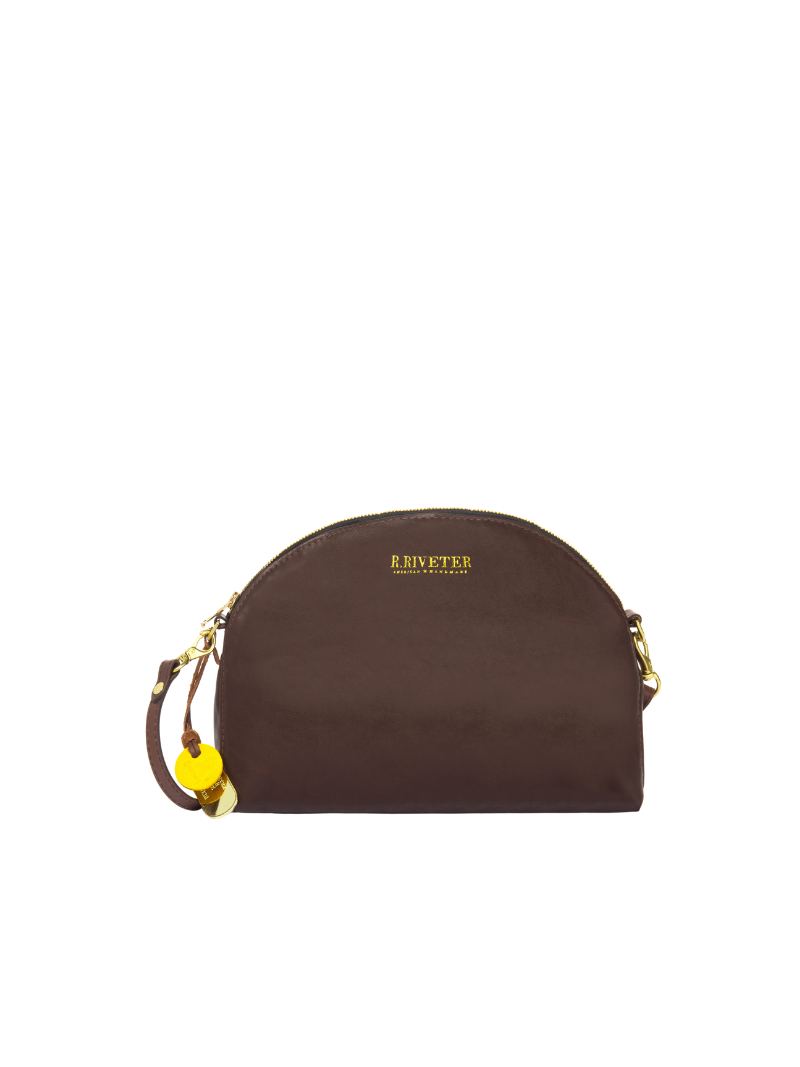 Hopper Crossbody Bag | Brown Leather