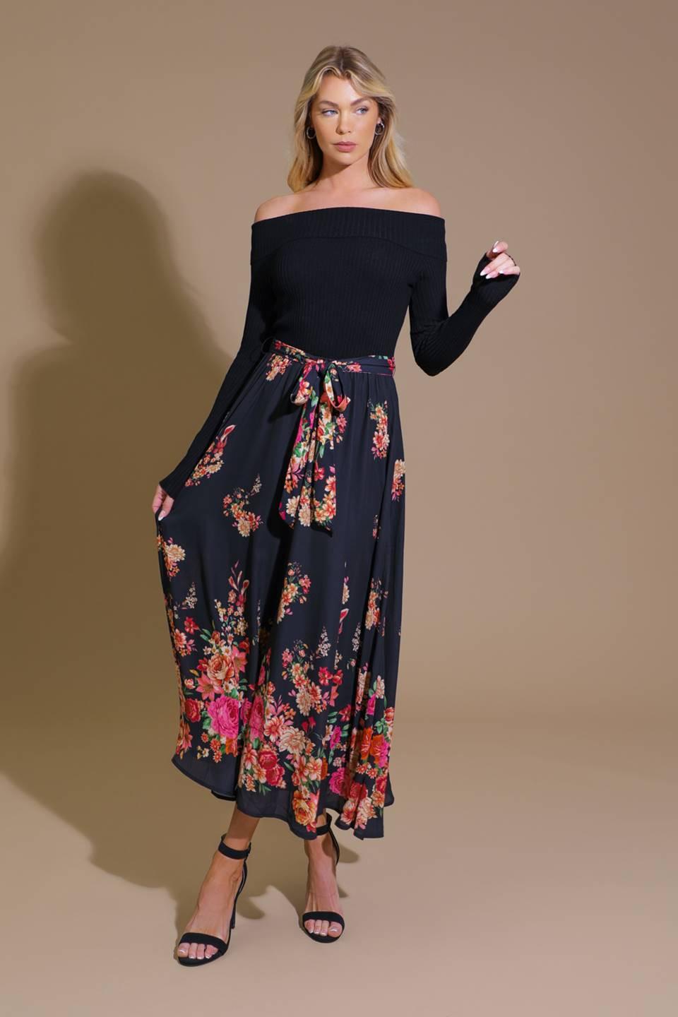 MORNING SONG SWEATER WOVEN MIDI DRESS