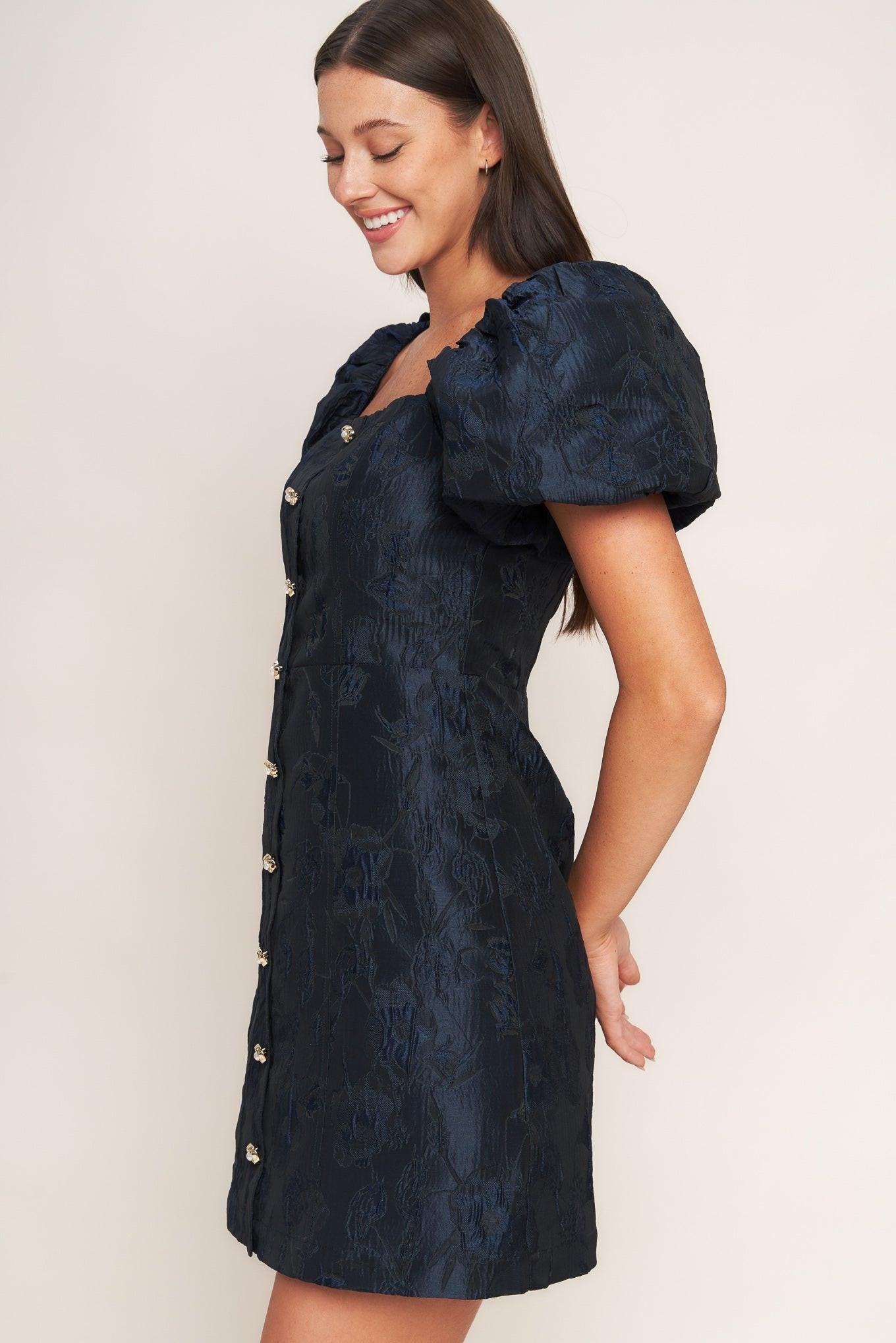 GOLDEN MOON WOVEN MINI DRESS