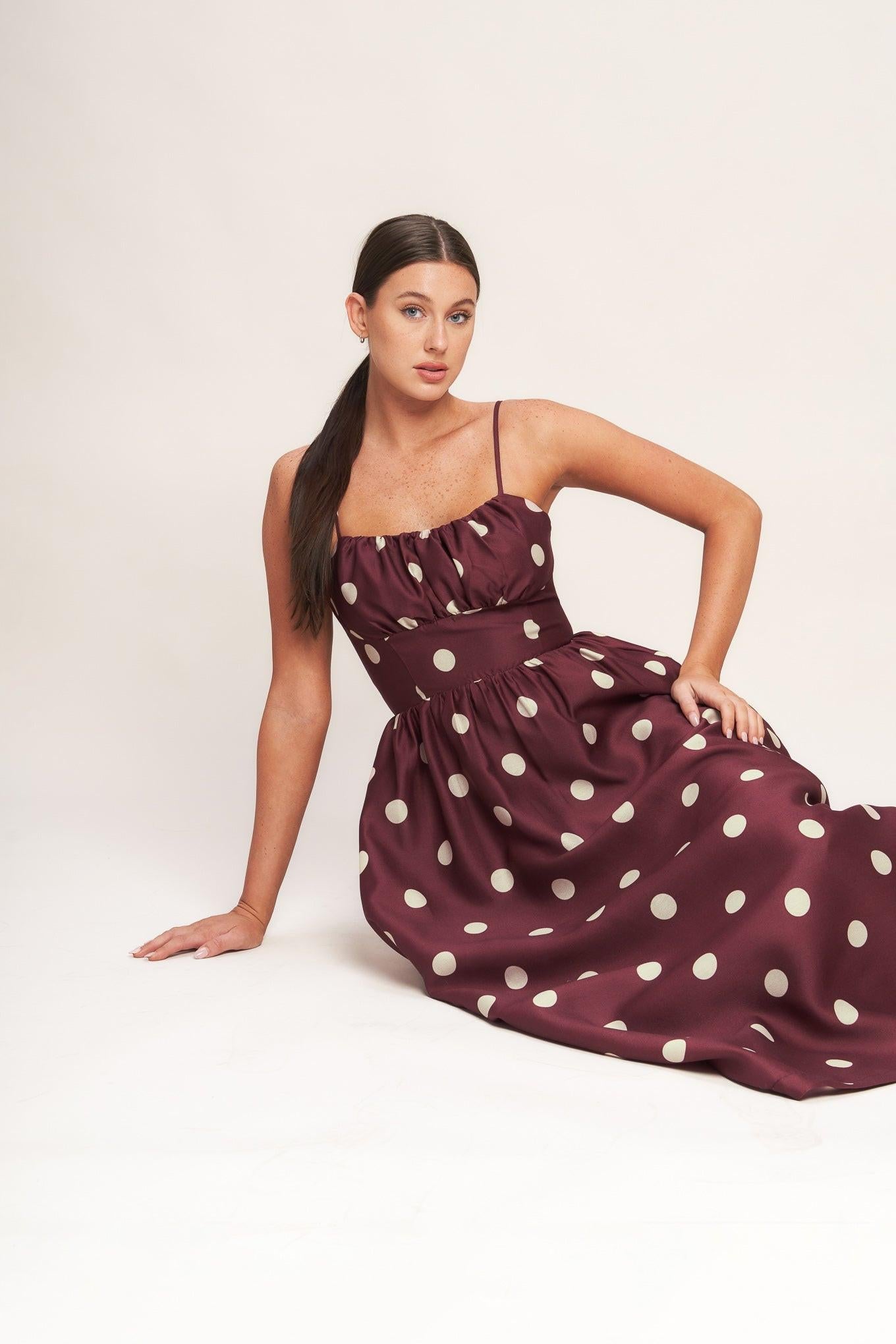 MARASCHINO CHIC WOVEN MIDI DRESS