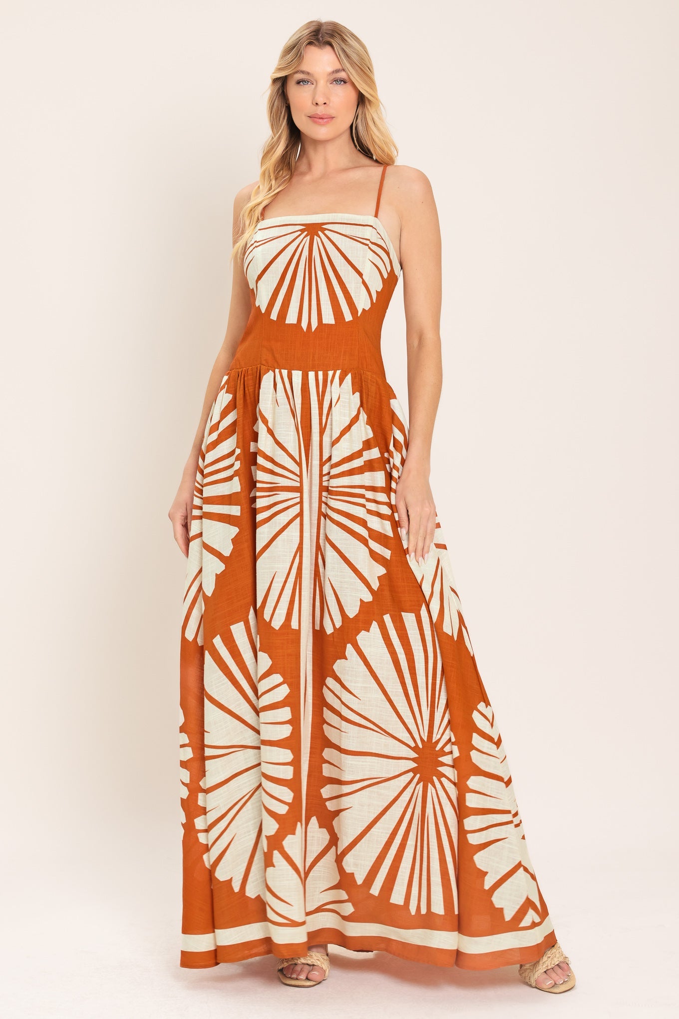 SAFFRON SHORES WOVEN MAXI DRESS