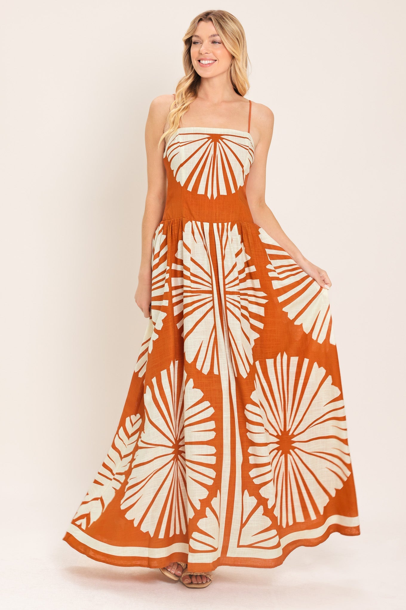 SAFFRON SHORES WOVEN MAXI DRESS