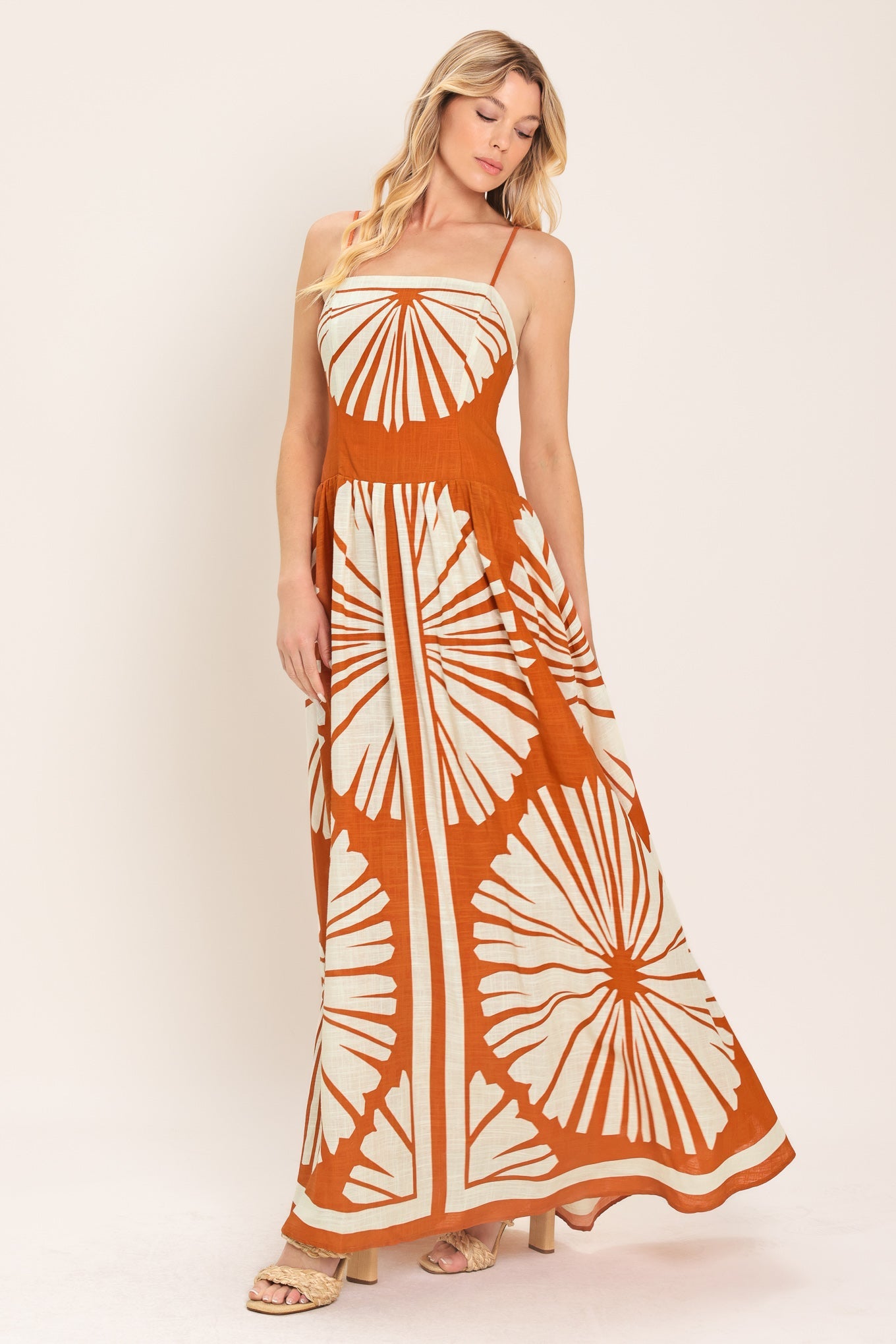 SAFFRON SHORES WOVEN MAXI DRESS