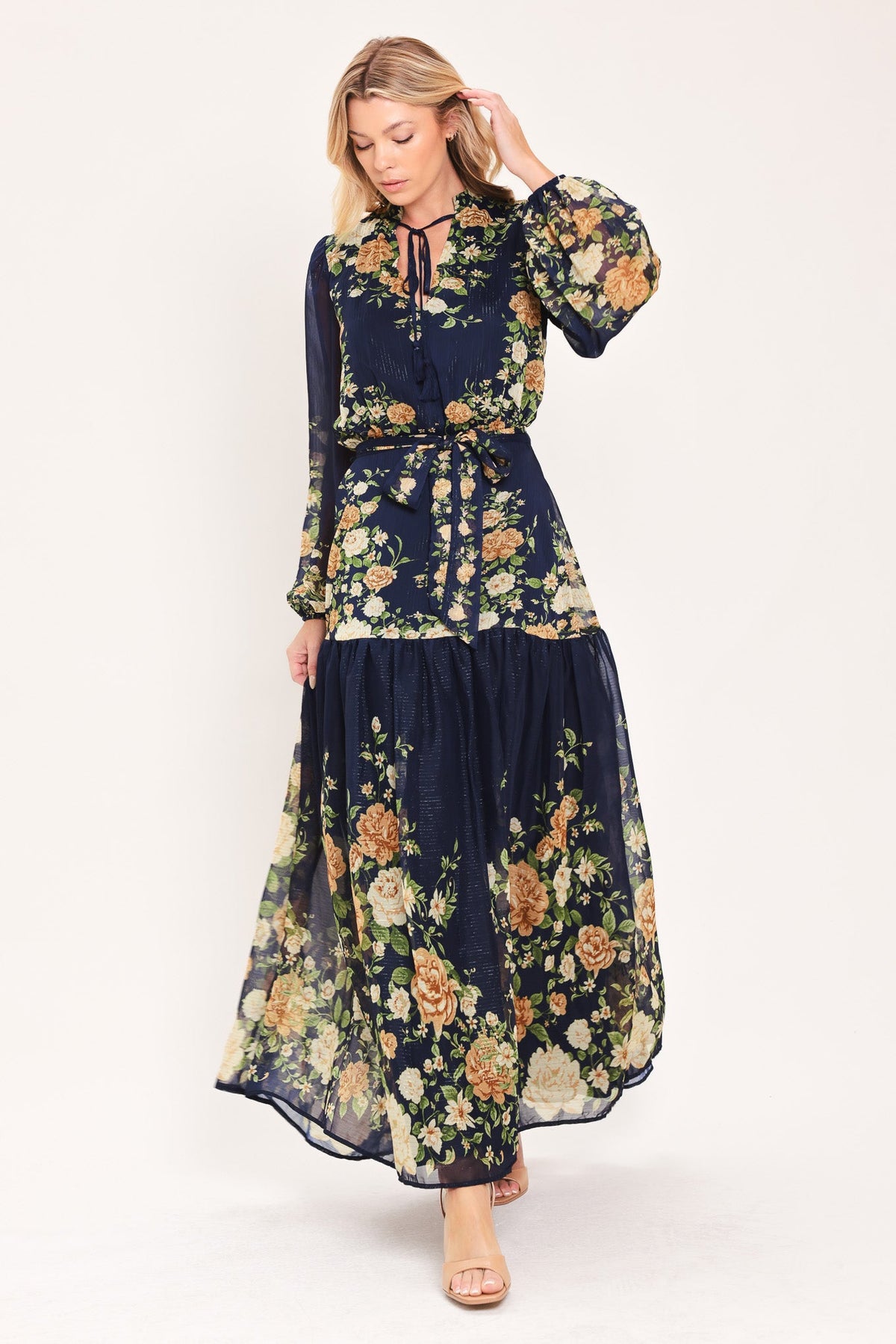MOONLIT GARDEN CHARM WOVEN MAXI DRESS