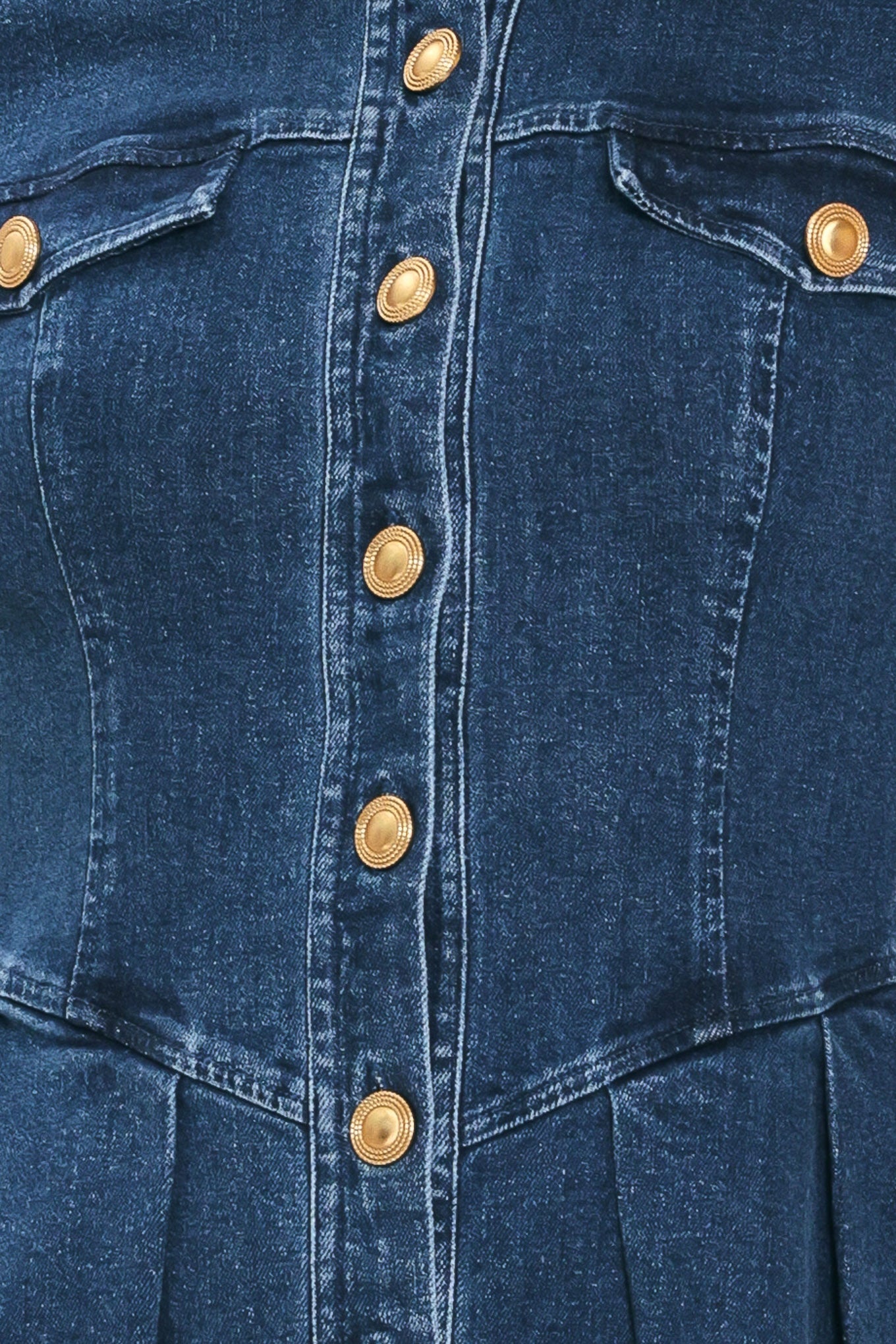 DENIM HERITAGE FLARE MINI DRESS