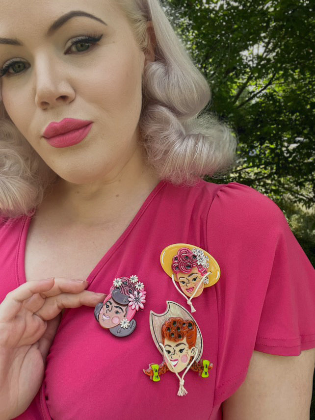 Elizabeth Brooch by Marla VonDuta x Lipstick & Chrome — Vintage Portrait Pin