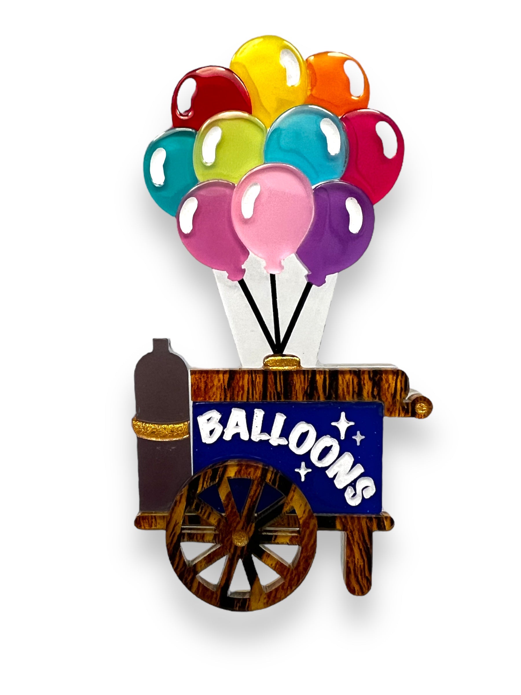 Funfair Balloon Cart by Makokot x Lipstick & Chrome — Vintage Carnival Acrylic Brooch