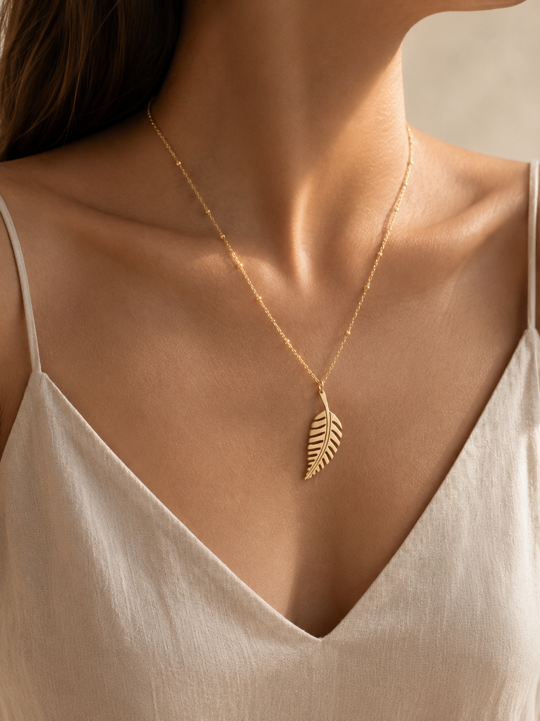 Demeter Leaf Beaded Necklace