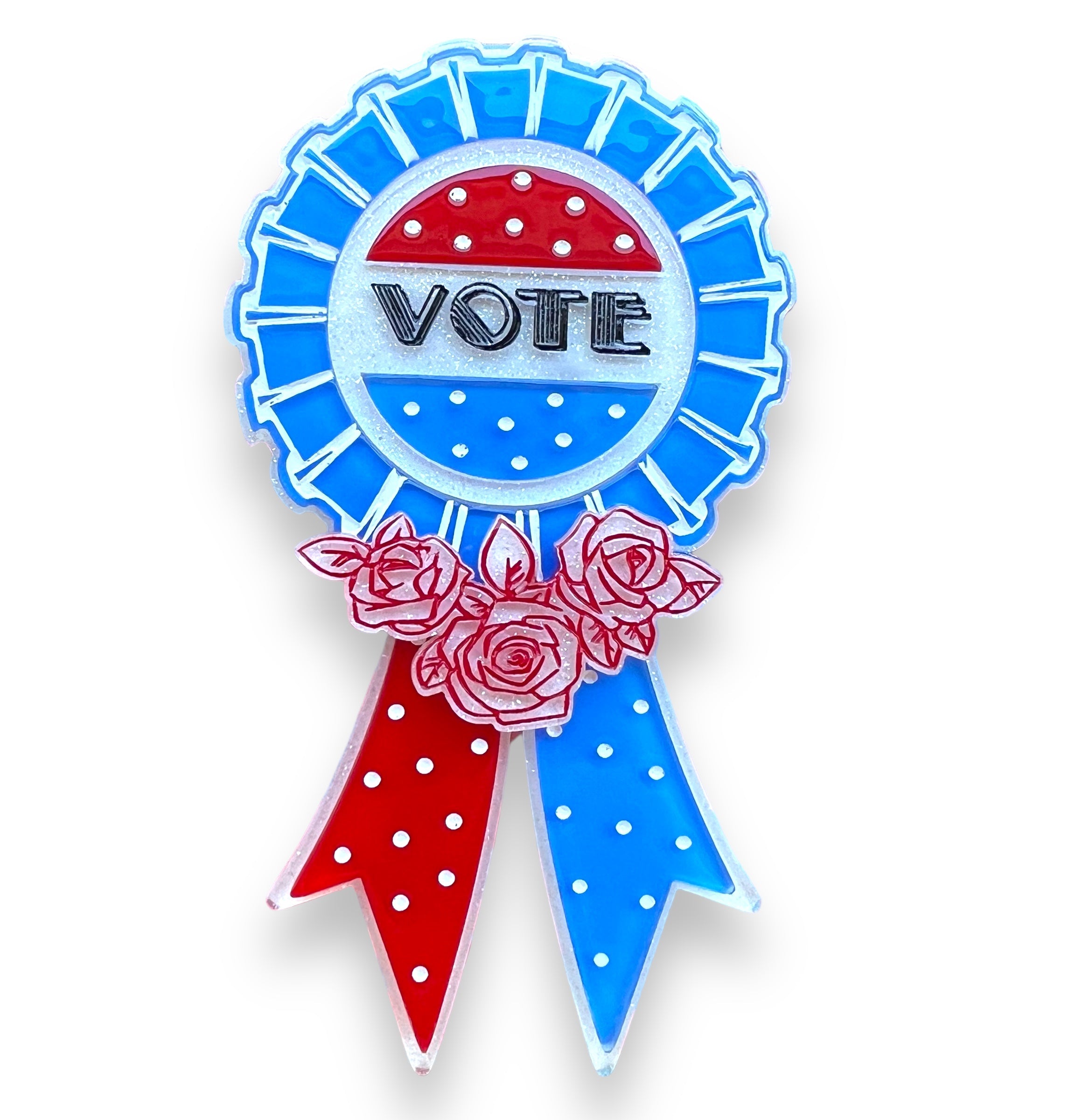 Use Your VOTE Brooch by PolyPaige x Lipstick & Chrome — Vintage Civic Engagement Acrylic Pin