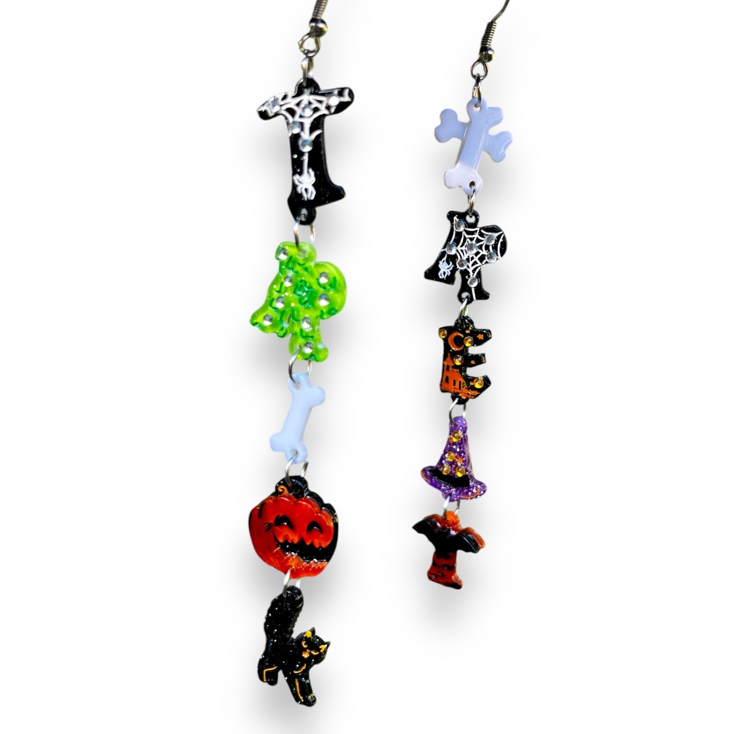 Trick or Treat Halloween Earrings by Lipstick & Chrome — Spooky Drop Earrings