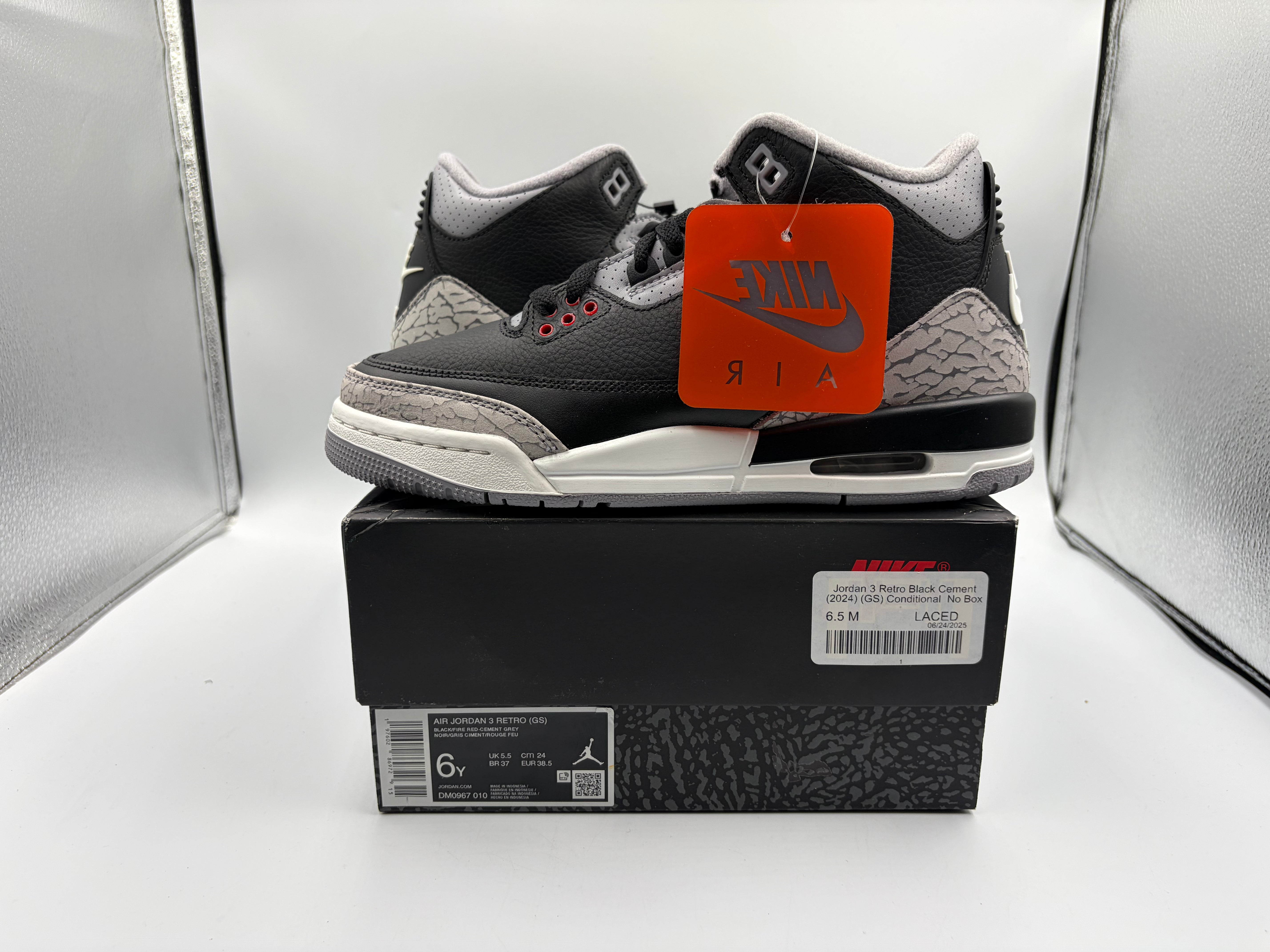 Jordan 3 Retro Black Cement (2024) (GS) Conditional No Box