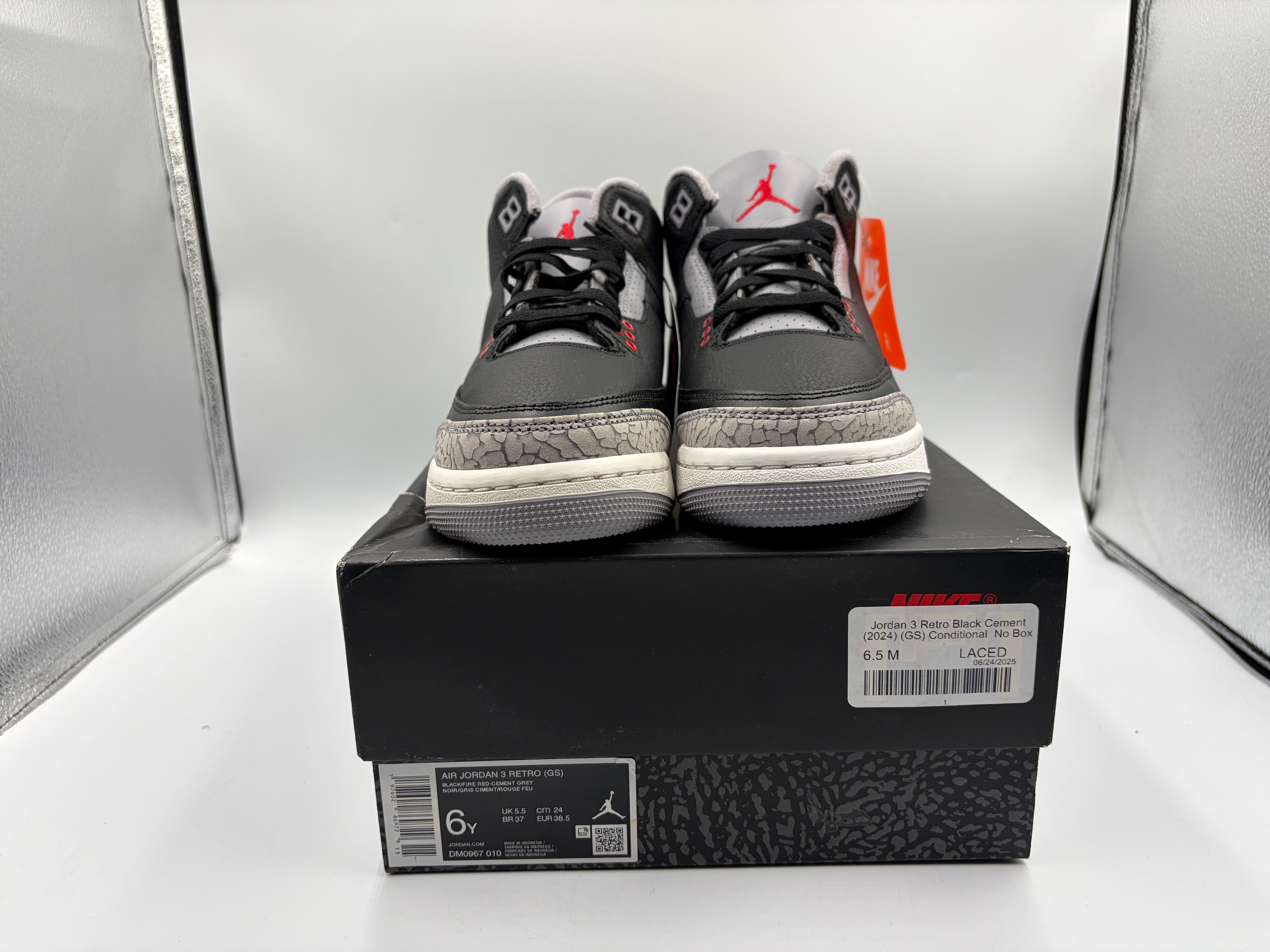 Jordan 3 Retro Black Cement (2024) (GS) Conditional No Box
