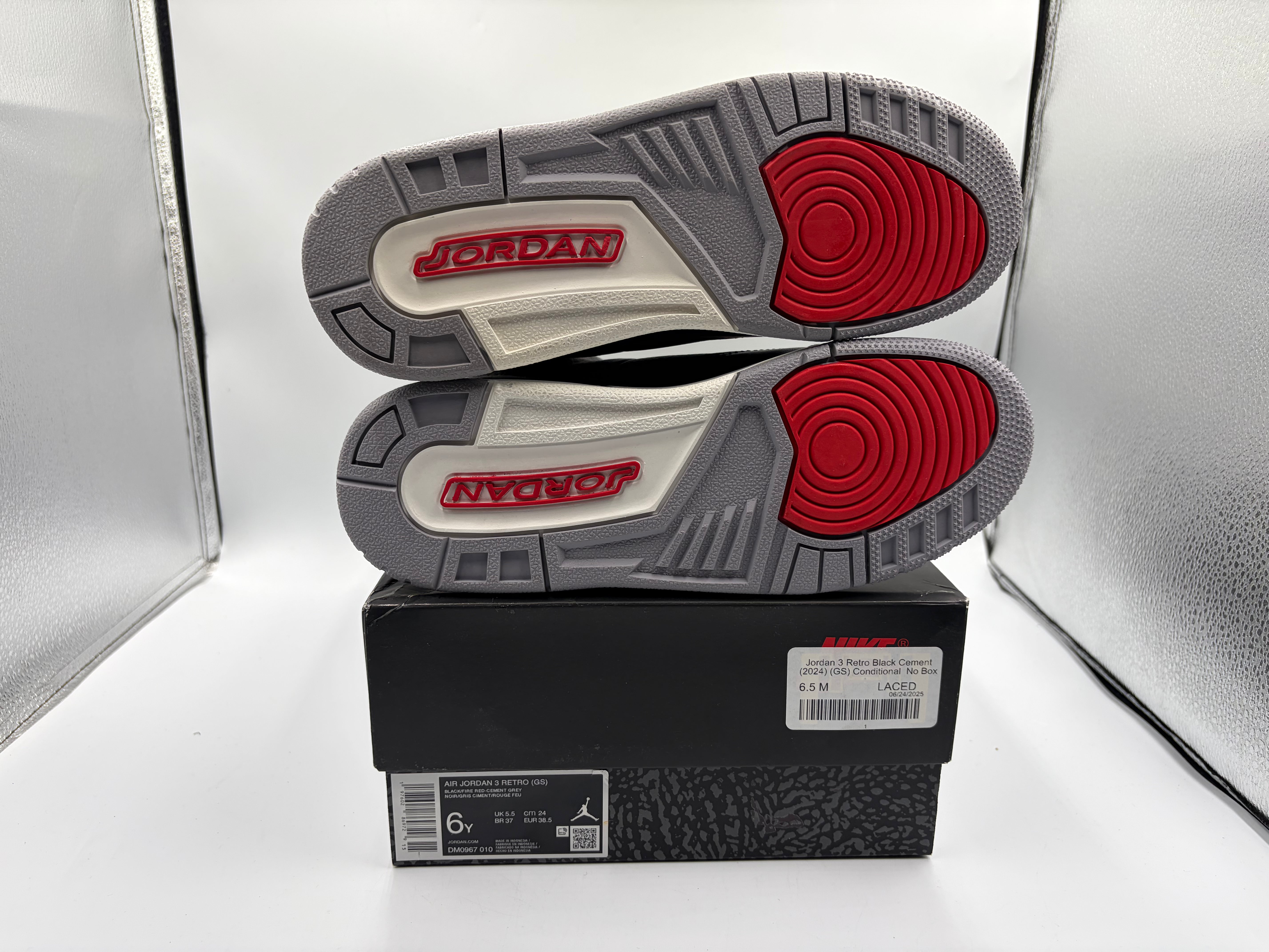 Jordan 3 Retro Black Cement (2024) (GS) Conditional No Box