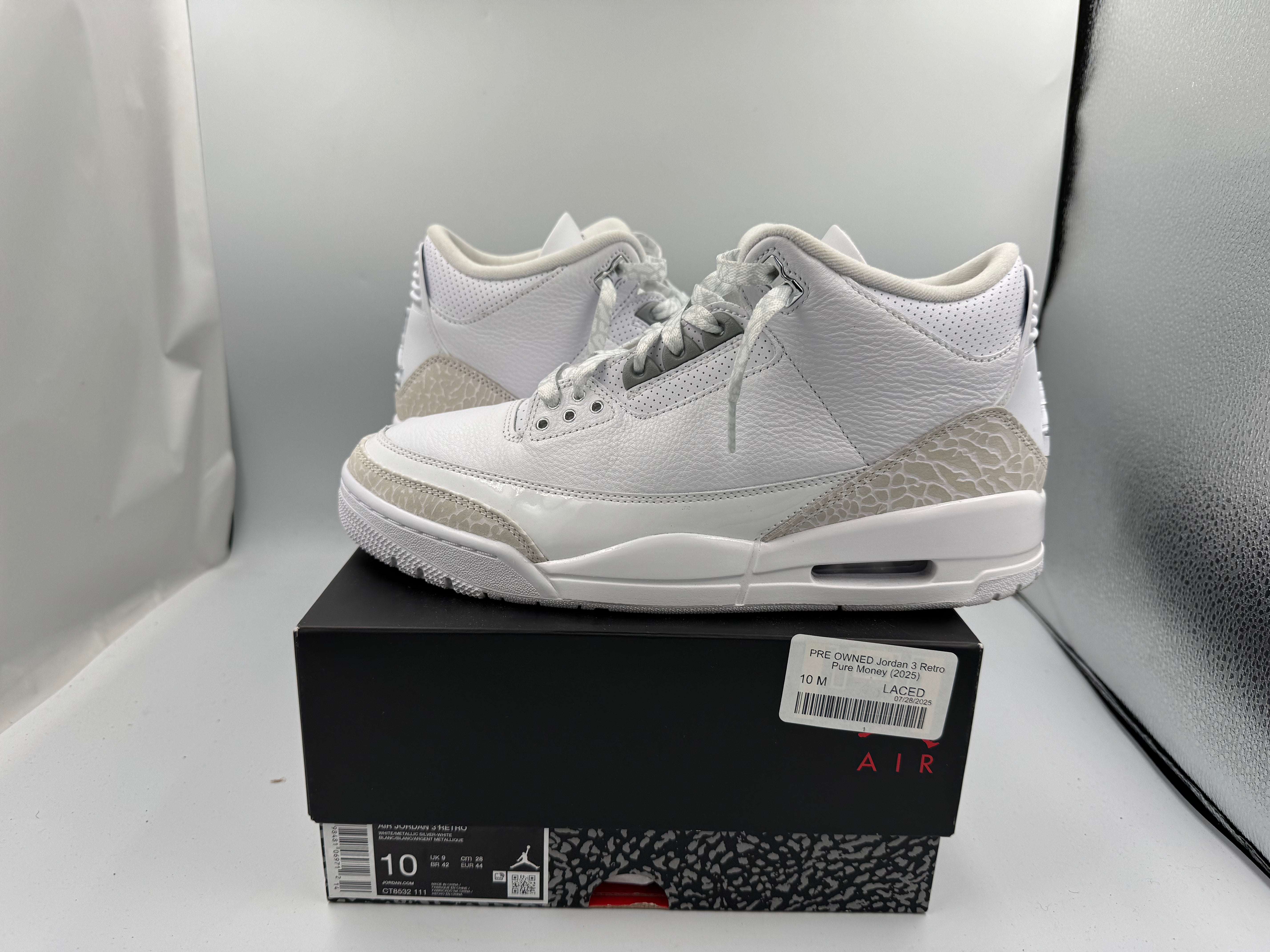 PRE OWNED Jordan 3 Retro Pure Money (2025)