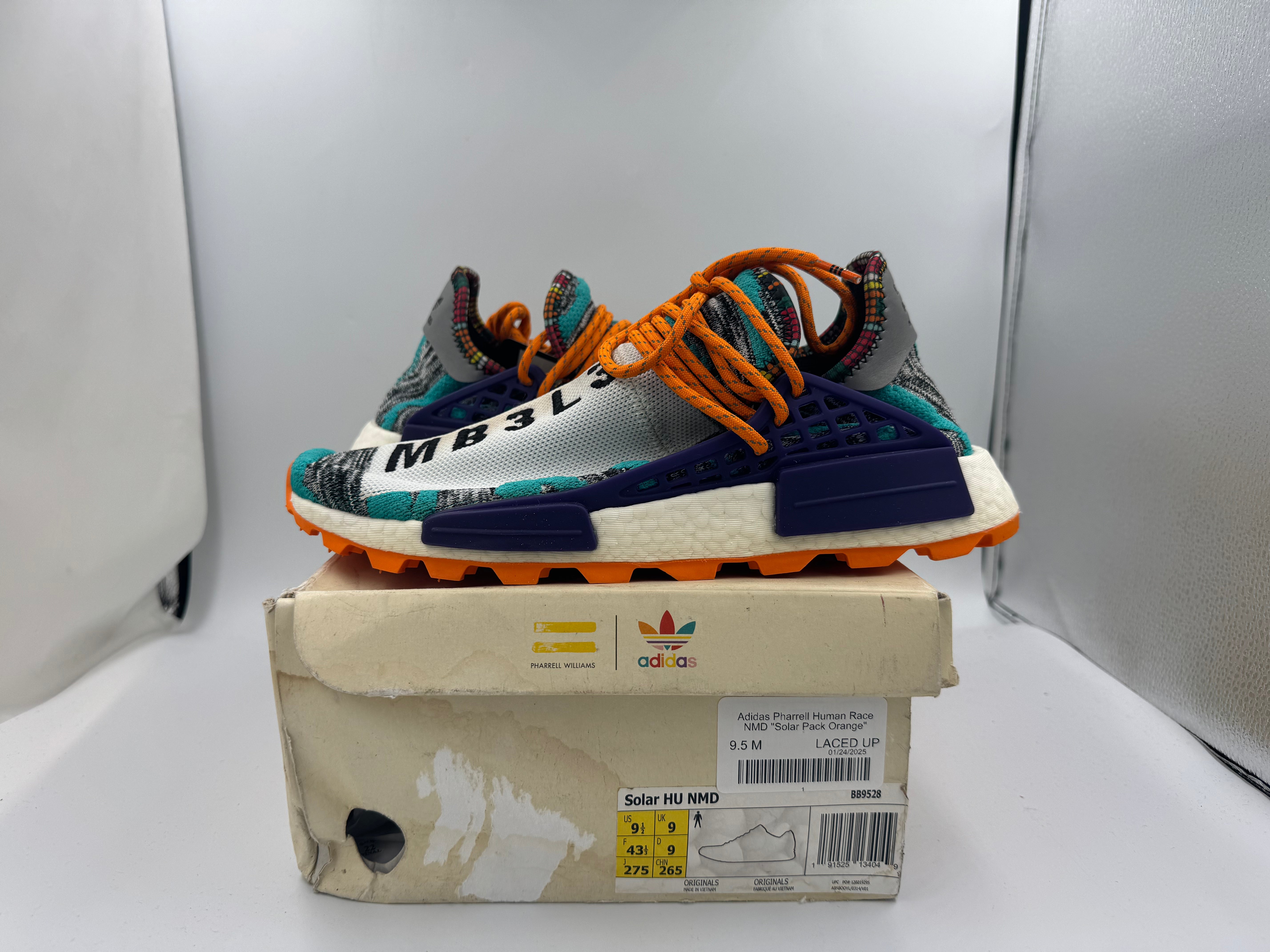 PRE OWNED Adidas Pharrell Human Race NMD "Solar Pack Orange" Conditional