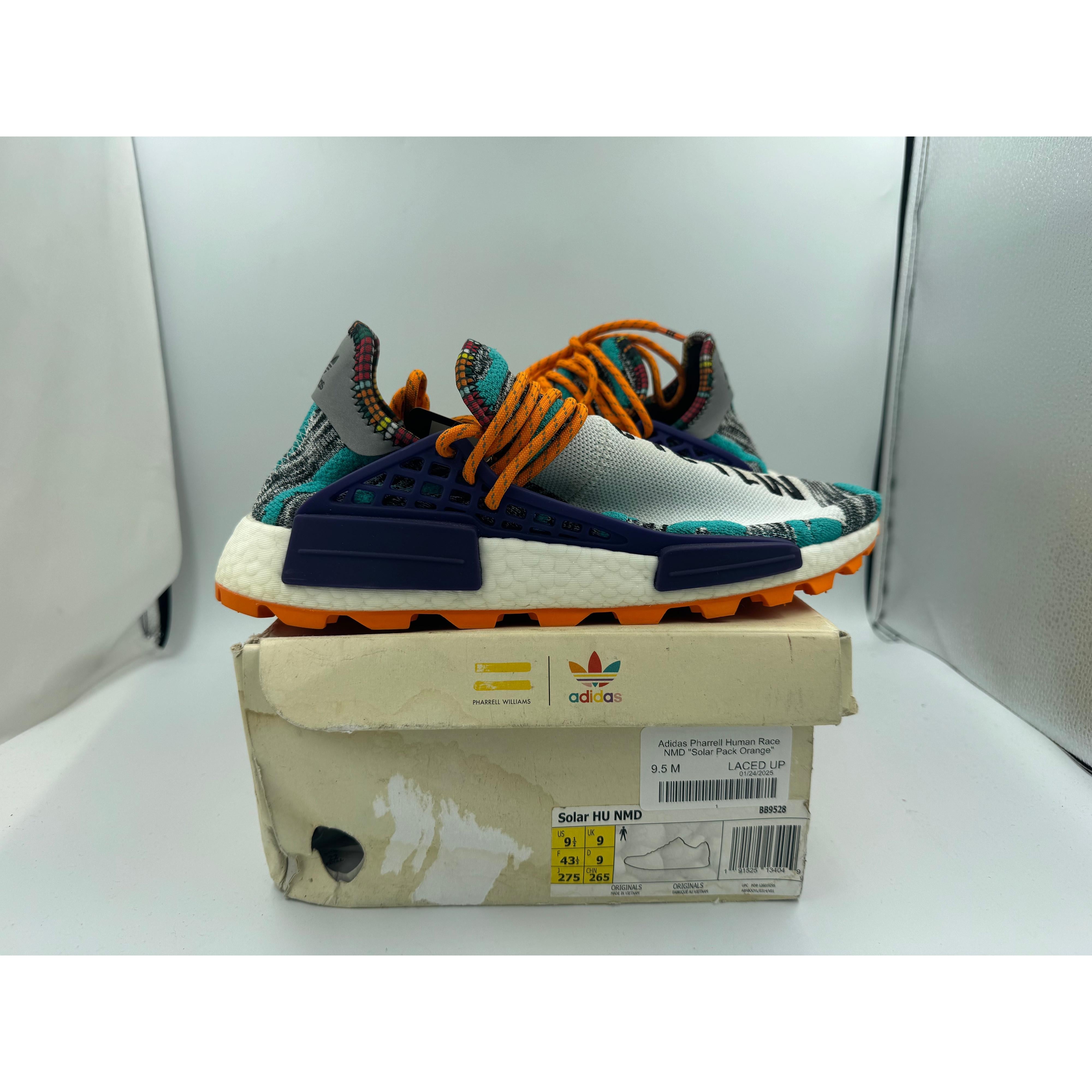 PRE OWNED Adidas Pharrell Human Race NMD "Solar Pack Orange" Conditional