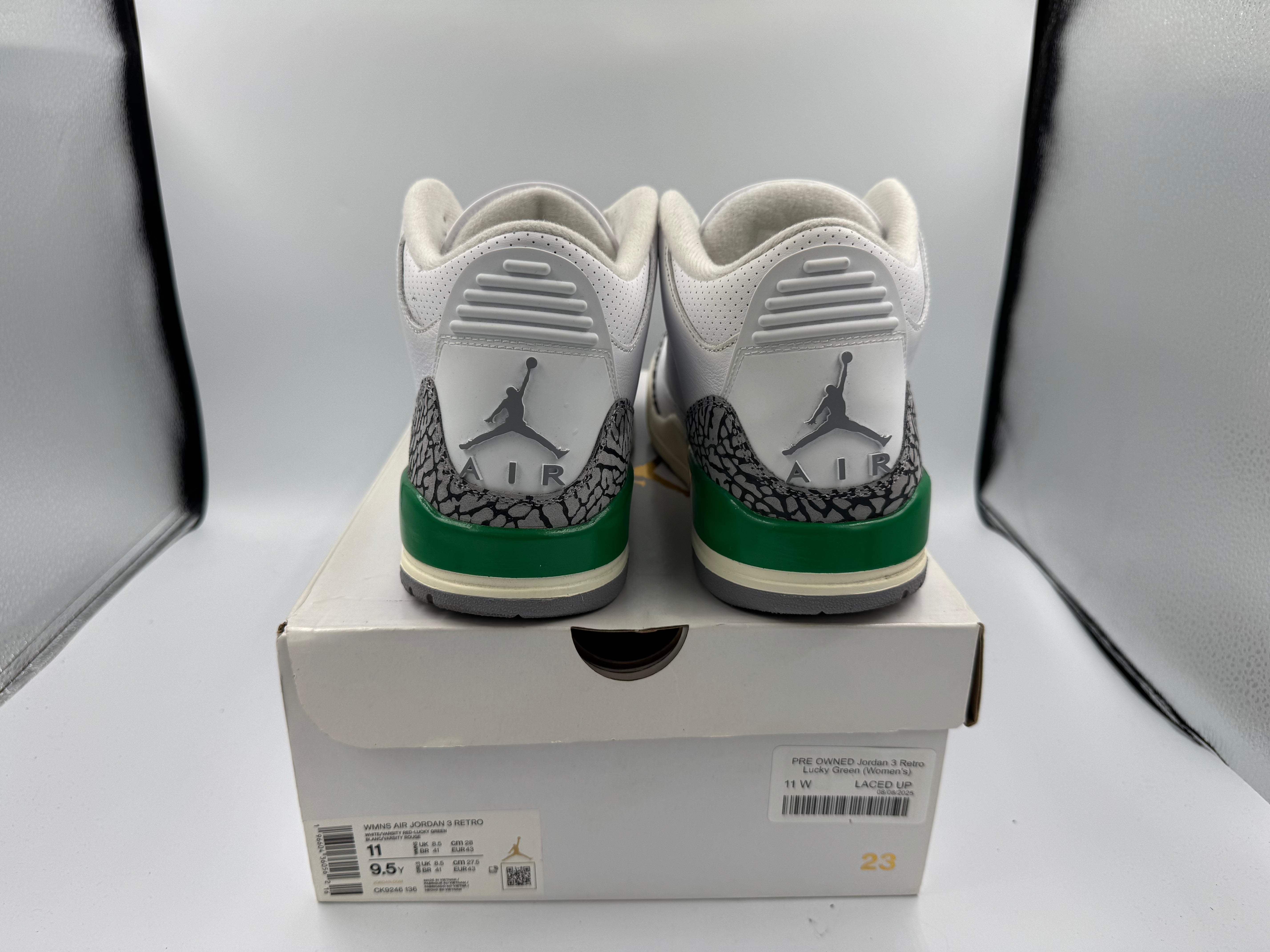 PRE OWNED Jordan 3 Retro Lucky Green (Women's)